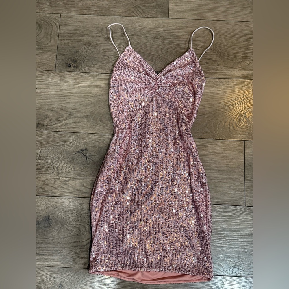 Pink sequin dress
